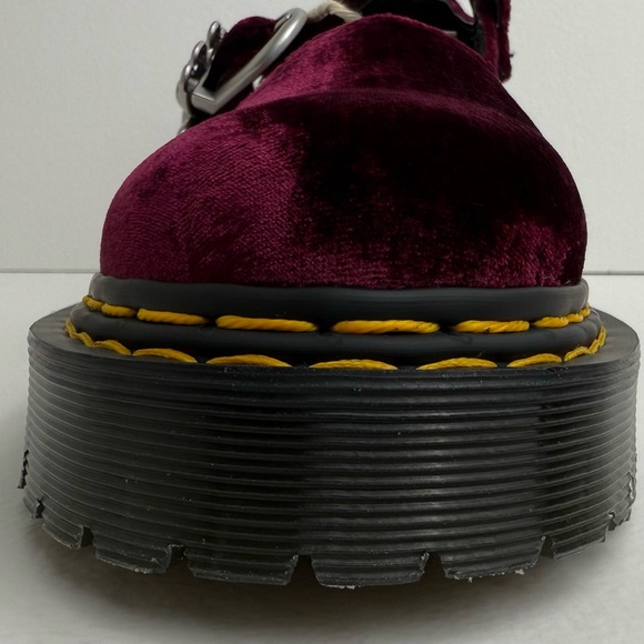 Dr. Martens Addina Heaven Marc Jacobs Velvet Shoes Cherry Red Mary Janes UK 6 - Picture 11 of 17